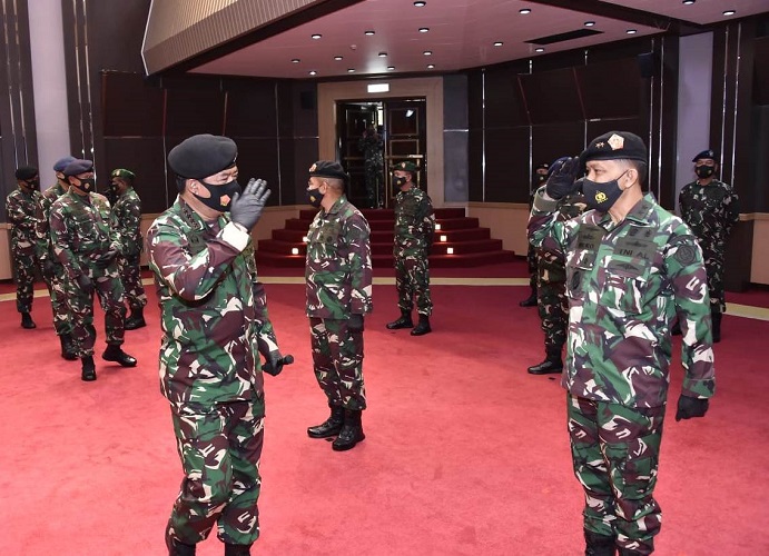 Panglima TNI Terima Laporan Korps Kenaikan Pangkat 19 Perwira Tinggi